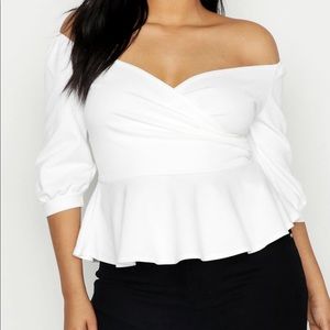 Off the Shoulder Peplum Top